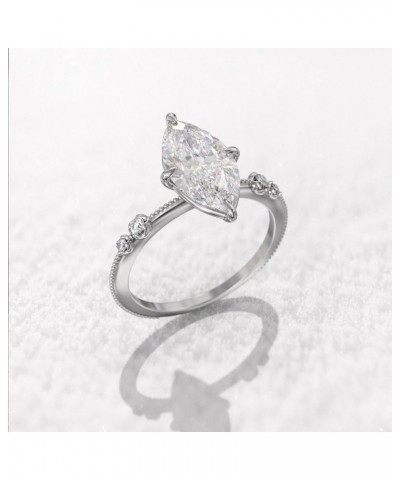 925 Sterling Silver Bridal Rings AAA Cubic Zirconia CZ Full Diamond Engagements Rings Wedding Classic Four-Claw Hand Set Hors...