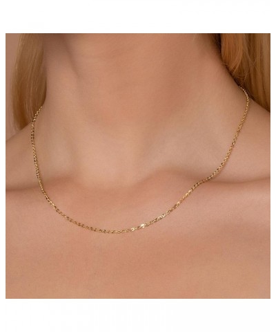 14K Yellow Gold 1.8MM Diamond Cut Anchor/Cable Chain Necklace- Available in Yellow, 14"-24 Yellow 22 Inches $45.89 Necklaces