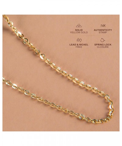 14K Yellow Gold 1.8MM Diamond Cut Anchor/Cable Chain Necklace- Available in Yellow, 14"-24 Yellow 22 Inches $45.89 Necklaces