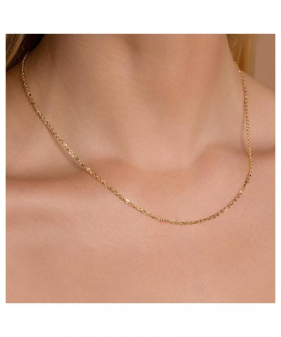 14K Yellow Gold 1.8MM Diamond Cut Anchor/Cable Chain Necklace- Available in Yellow, 14"-24 Yellow 22 Inches $45.89 Necklaces