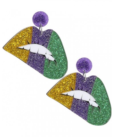 Mardi Gras Earrings Colorful Mardi Gras Acrylic Earrings Lobster Hat Mouth Feather Mask Shape Mardi Gras Theme Earrings Carni...