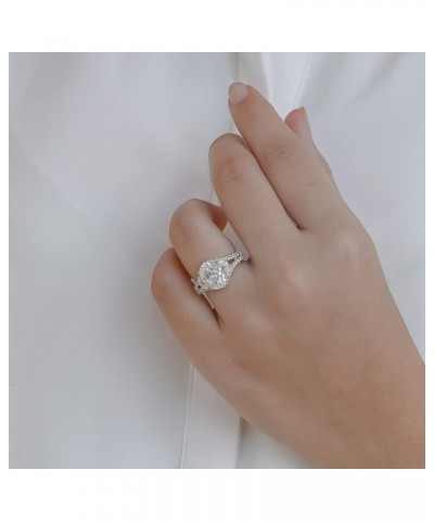 Clad Sterling Silver Cubic Zirconia 100-Facet Oval Cut Ring $22.56 Rings