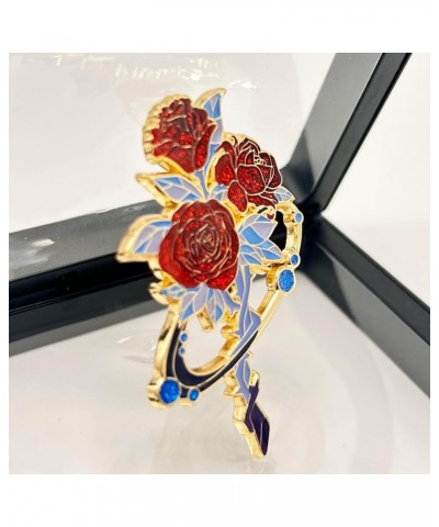 Flower Brooch Pins Elegant Women Girls Enamel Pins Large Size Badge Lapel pins for costume/Jacket red with Sequins $8.20 Broo...