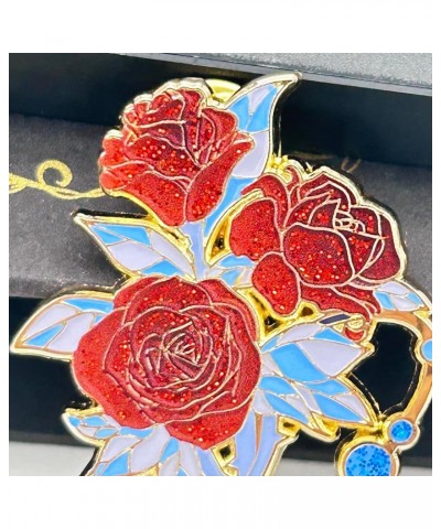 Flower Brooch Pins Elegant Women Girls Enamel Pins Large Size Badge Lapel pins for costume/Jacket red with Sequins $8.20 Broo...