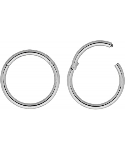 2 Pieces Titanium 18G Hinged Hoop Segment Septum Cartilage Helix Tragus Nose Ring Unisex Sleeper Earrings 6mm - 13mm 5mm Tita...