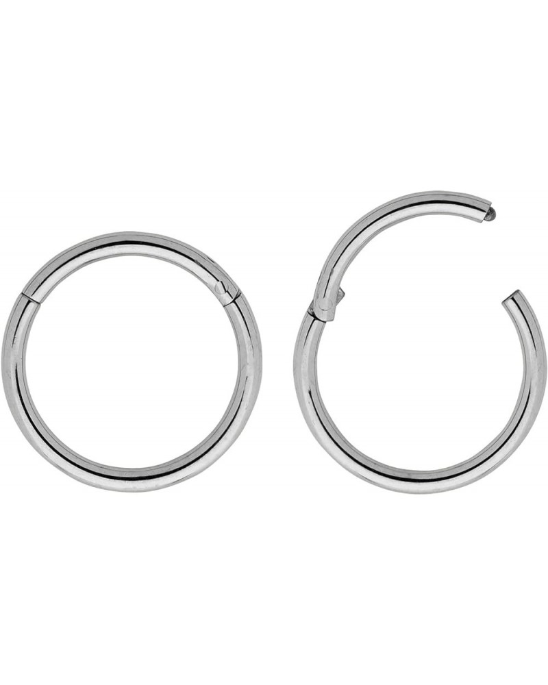 2 Pieces Titanium 18G Hinged Hoop Segment Septum Cartilage Helix Tragus Nose Ring Unisex Sleeper Earrings 6mm - 13mm 5mm Tita...