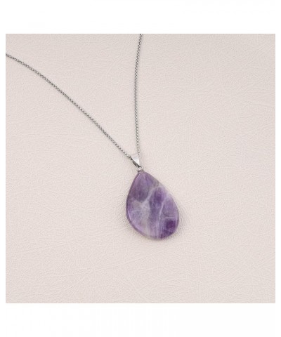 Stainless Steel Crystal Wave Necklace for Men Women 32" Amethyst $11.01 Necklaces