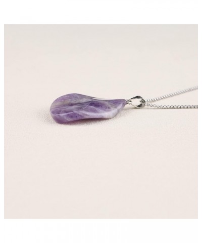 Stainless Steel Crystal Wave Necklace for Men Women 32" Amethyst $11.01 Necklaces