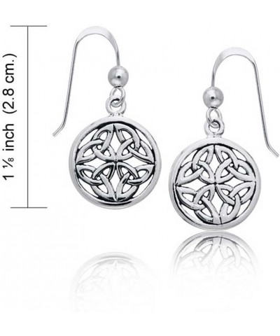 Unisex Ancient Viking Medallion Woven Celtic Knot Round Circle Disc Dangle Earrings Necklace For Women Irish Hook Oxidized .9...