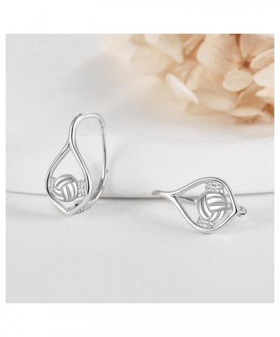 Baseball/Football/Tennis Earrings Sterling Silver Softball Earrings Sport Jewelry Gifts for Women Volleyball $19.19 Earrings