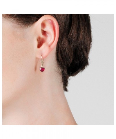 2.9 CTW 14k Solid Gold Leverback Earrings Heart-shaped Ruby $170.15 Earrings