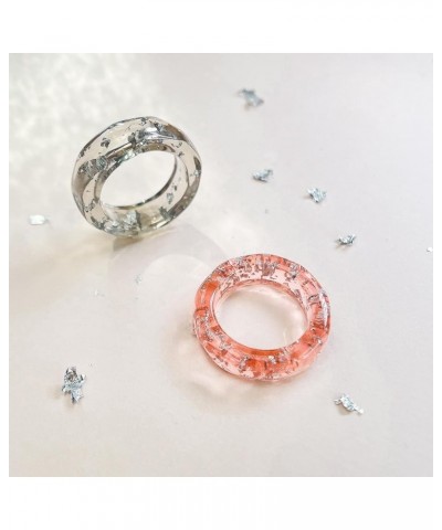 18pcs Small-Medium Size Resin Rings, Acrylic Rings, Knuckle Rings, Chunky Rings, Plastic Rings, Colorful Rings for Women Teen...