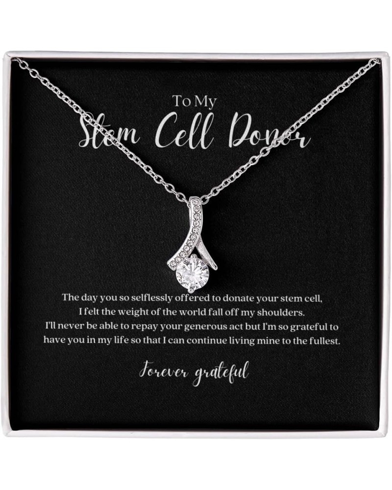 Stem Cell Donor Gift Ribbon Pendant Necklace Standard Box $38.23 Necklaces