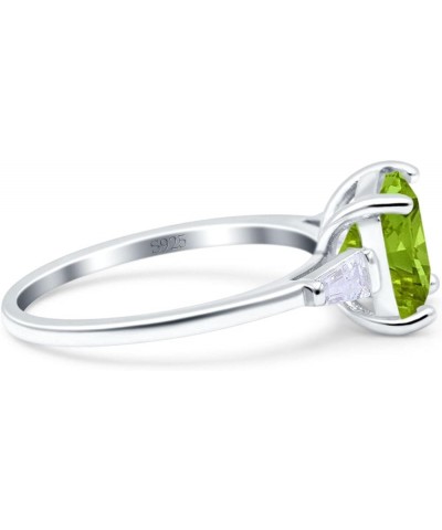 Asscher Cut Art Deco Wedding Engagement Ring Bridal Baguette Simulated Cubic Zirconia 925 Sterling Silver Simulated Peridot C...