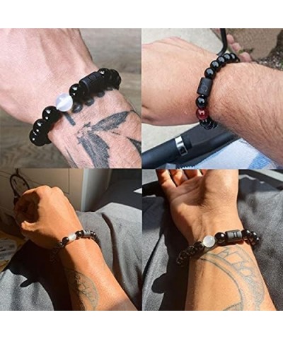 Zodiac Bracelet for Men Women,8mm 10mm Beads Natural Black Onyx Stone Star Sign Constellation Horoscope Bracelet Gifts Pisces...