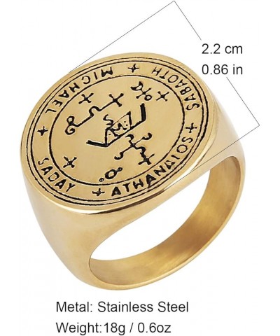 Stainless Steel Sigil of Guardian Archangel Michael Talisman Ring Gold $8.84 Rings