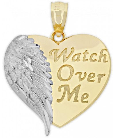 Charm America - Gold Angel Wing and Heart Charm - Watch Over Me - 10 Karat Solid Gold Gold Heart Charm $56.11 Pendants