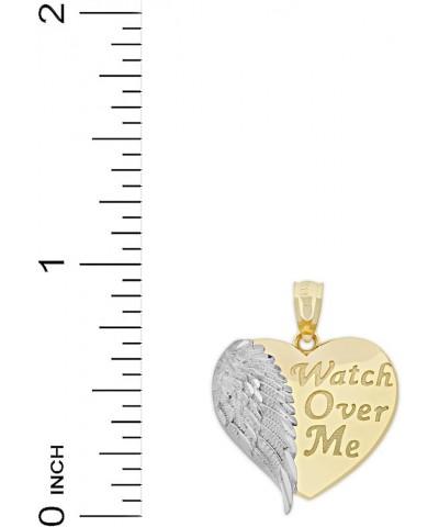 Charm America - Gold Angel Wing and Heart Charm - Watch Over Me - 10 Karat Solid Gold Gold Heart Charm $56.11 Pendants