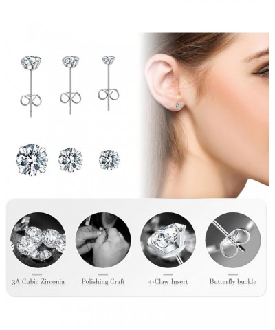 6 Pairs Earrings Sets for Multiple Piercing, 8/10/12mm Dainty Huggie Hoop Earrings 3/4/5mm Small Stud Zircorn Earrings for Wo...