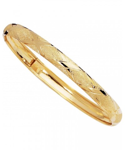 10k Yellow Gold High Polished Flex And Diamond Pattern Bangle Bracelet, 7 $155.52 Bracelets