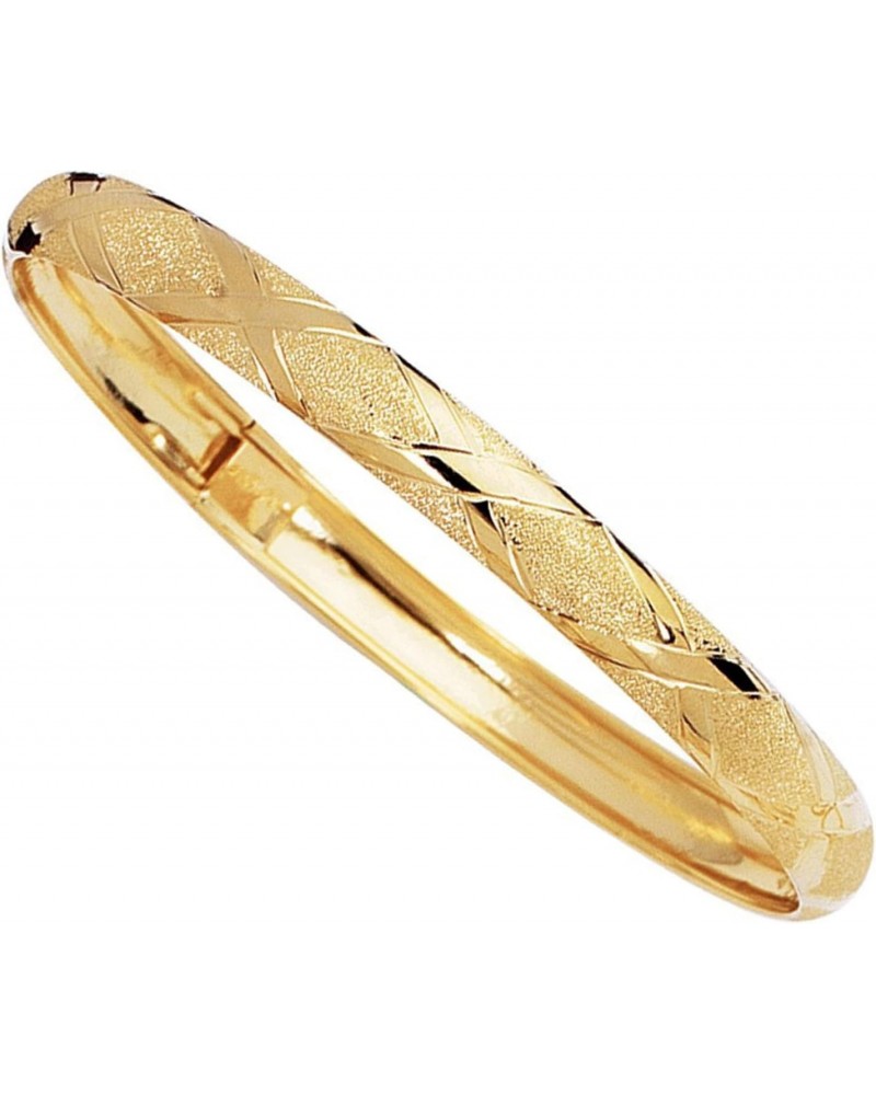 10k Yellow Gold High Polished Flex And Diamond Pattern Bangle Bracelet, 7 $155.52 Bracelets