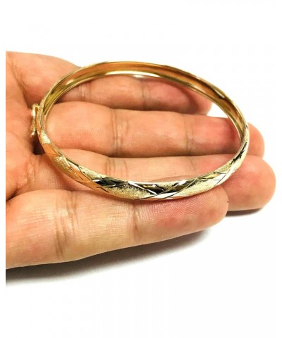 10k Yellow Gold High Polished Flex And Diamond Pattern Bangle Bracelet, 7 $155.52 Bracelets