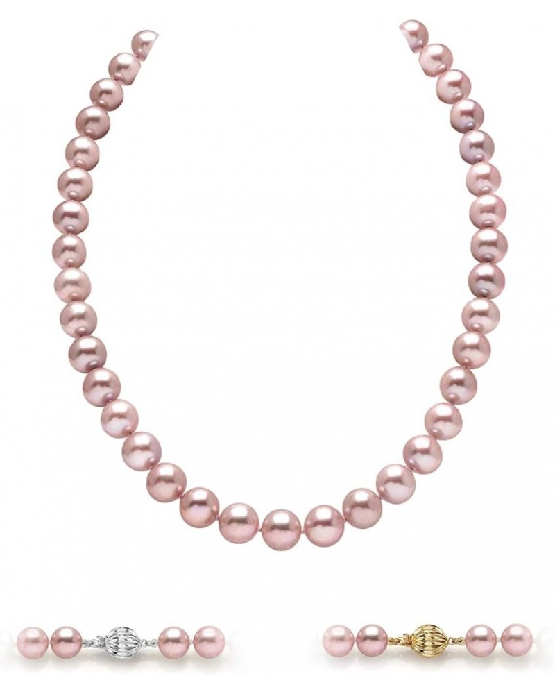 Pink Freshwater Cultured Pearl Necklace for Women in 18 Inch Length with 14K Gold and AAA Quality White Gold 10.0-11.0mm $51....