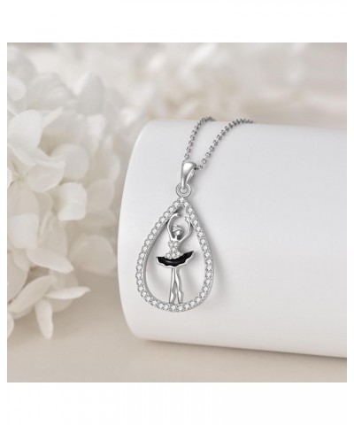 Ballerina Necklace 925 Sterling Silver Dancer Ballet Necklace Ballerina Jewelry Gifts for Girls Women $14.52 Necklaces