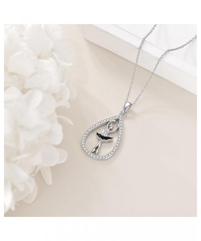 Ballerina Necklace 925 Sterling Silver Dancer Ballet Necklace Ballerina Jewelry Gifts for Girls Women $14.52 Necklaces