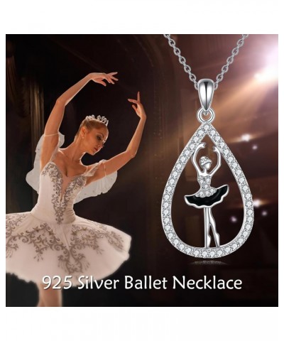 Ballerina Necklace 925 Sterling Silver Dancer Ballet Necklace Ballerina Jewelry Gifts for Girls Women $14.52 Necklaces