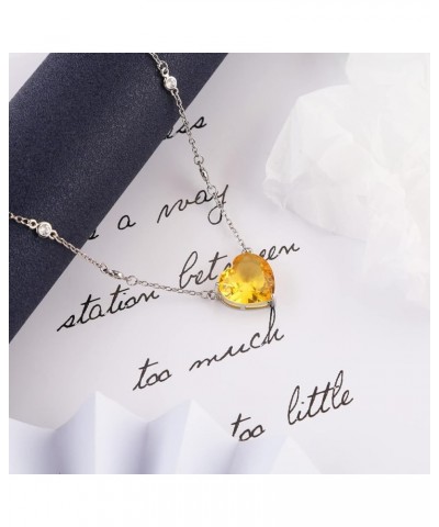 Fashion Water Drop Necklace Pendant Jewelry Zircon Necklace Clavicle Chain Simple Temperament Jewelry Birthday Gift Yellow $5...