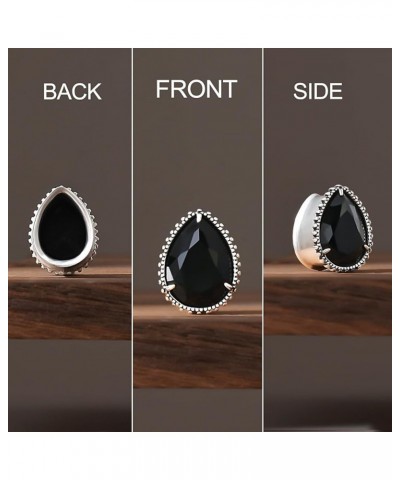 2PCS Teardrop Zircon Gauges For Ears Double Flared Ear Tunnels and Plugs Flesh Stretchers Expander Body Piercing Jewelry 1/2'...