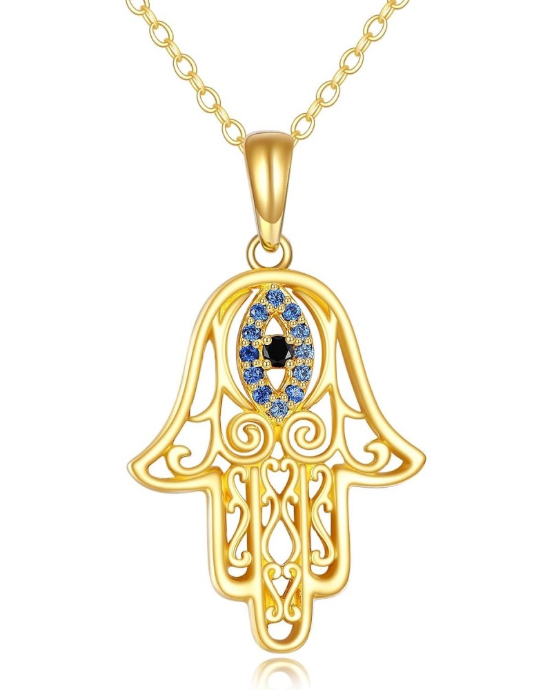 14K Solid Gold Hamsa Necklace for Women Gold Evil Eye Jewelry Gifts for Her $104.12 Necklaces