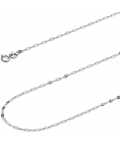 14k REAL Yellow OR White Gold Solid 1.5mm Twisted Mirror Chain Necklace with Spring Ring Clasp White Gold 20.0 Inches $43.68 ...