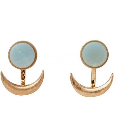 Stone Moon Phase Ear Jacket - Amazonite/Gold $11.50 Earrings