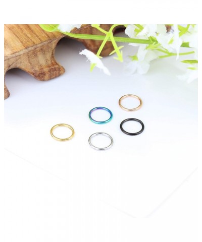 10Pcs 16G 18G Stainless Steel Hinged Clicker Segment Nose Rings Hoop Helix Cartilage Daith Tragus Sleeper Earrings 8-12MM Imp...