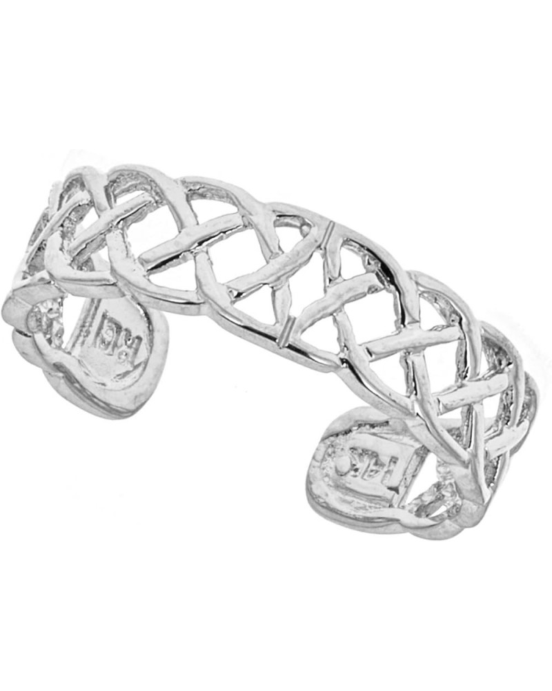 14k Solid Gold Toe Ring Body Art Adjustable (Yellow or White) White Gold $39.84 Body Jewelry