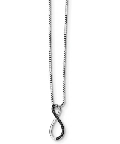 Black Diamond Figure 8 Necklace in Rhodium Plated Sterling Silver $74.87 Necklaces