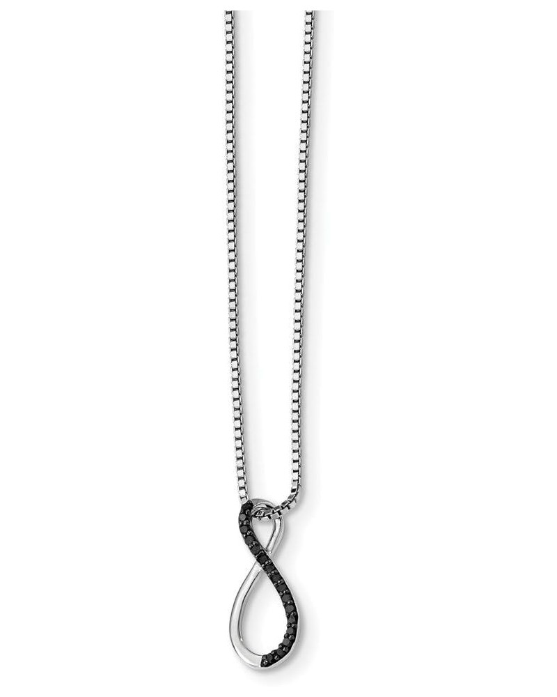 Black Diamond Figure 8 Necklace in Rhodium Plated Sterling Silver $74.87 Necklaces