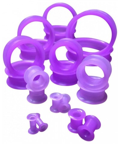 PAIR of Purple Soft Silicone Ear Tunnels Plugs - up to size 50mm! 7/8" (22mm) $10.70 Body Jewelry