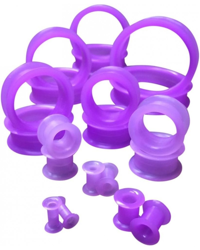 PAIR of Purple Soft Silicone Ear Tunnels Plugs - up to size 50mm! 7/8" (22mm) $10.70 Body Jewelry