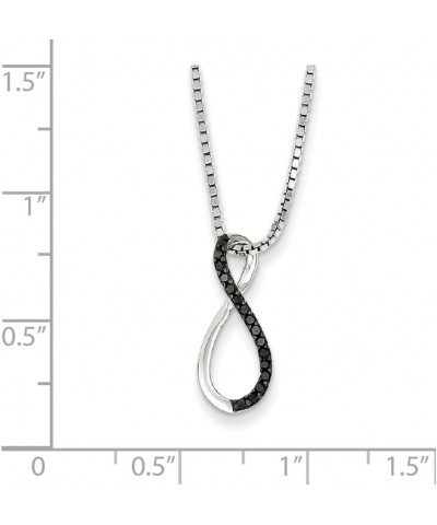 Black Diamond Figure 8 Necklace in Rhodium Plated Sterling Silver $74.87 Necklaces