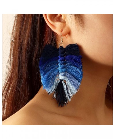 Elegant Boho Feather Drop Dangle Earrings for Women Girls Personalized Handmade Large Tassel Charm Hanging Earrings Vintage P...