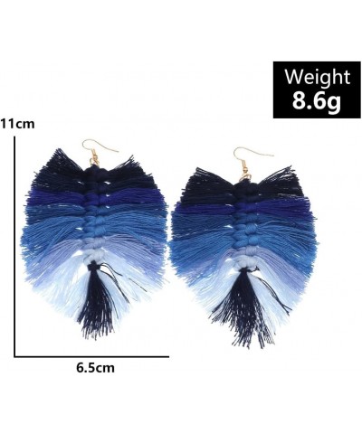 Elegant Boho Feather Drop Dangle Earrings for Women Girls Personalized Handmade Large Tassel Charm Hanging Earrings Vintage P...