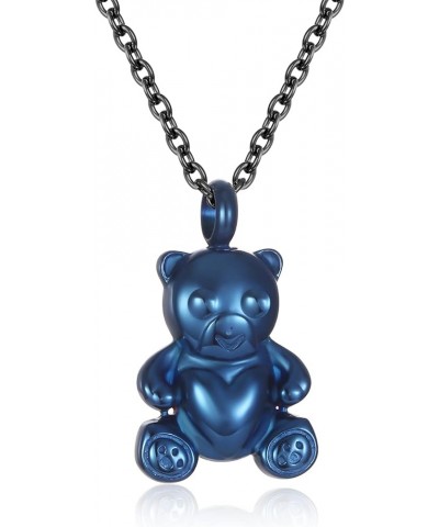 Teddy Bear Urn Nekclaces for Ashes Jewelry Bear Toys Cremation Urn Necklace Memorial Ash Holder Keepsake Locket Pendant Blue ...