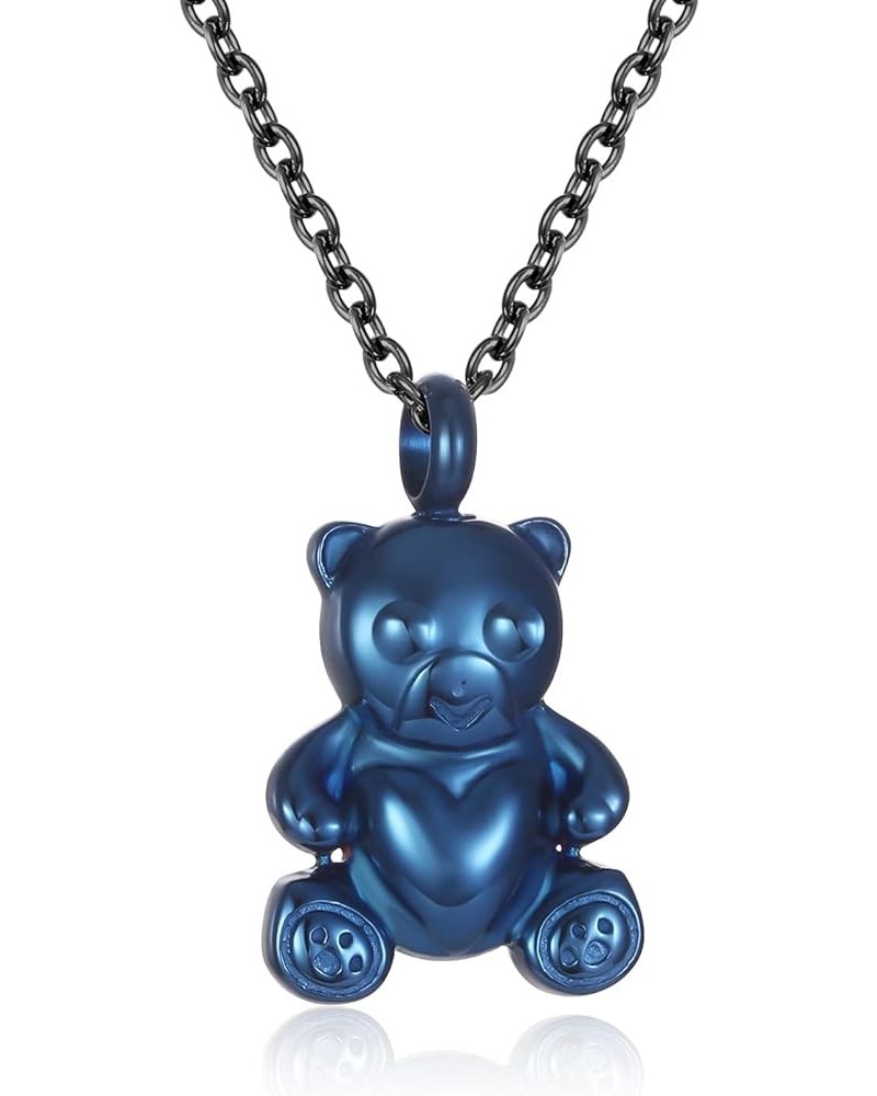 Teddy Bear Urn Nekclaces for Ashes Jewelry Bear Toys Cremation Urn Necklace Memorial Ash Holder Keepsake Locket Pendant Blue ...