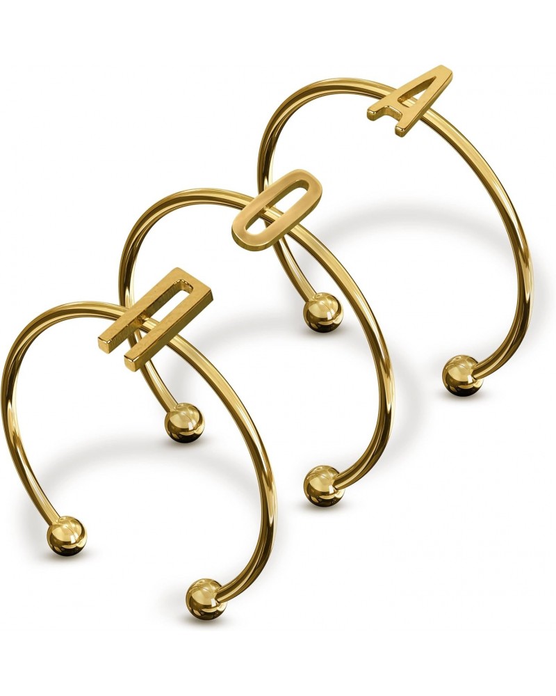 Alpha Omicron Pi Stacking Ring Set - Adjustable Rings with 18k Gold Plating $12.87 Rings