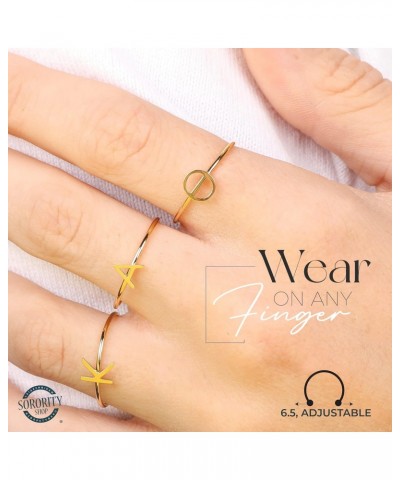 Alpha Omicron Pi Stacking Ring Set - Adjustable Rings with 18k Gold Plating $12.87 Rings