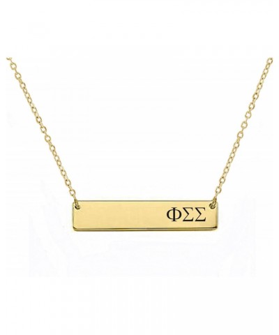 Phi Sigma Sigma Sorority Bar Necklace Greek Sorority Letters with Adjustable Chain $11.98 Necklaces