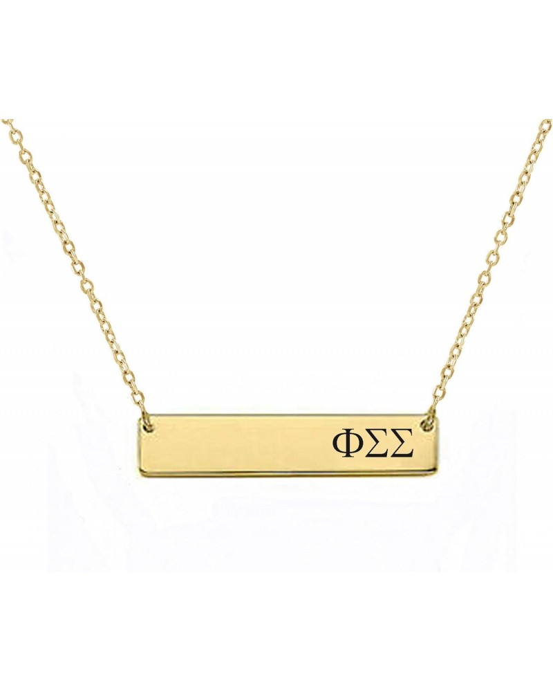 Phi Sigma Sigma Sorority Bar Necklace Greek Sorority Letters with Adjustable Chain $11.98 Necklaces